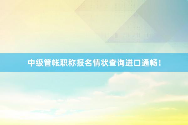 中级管帐职称报名情状查询进口通畅！
