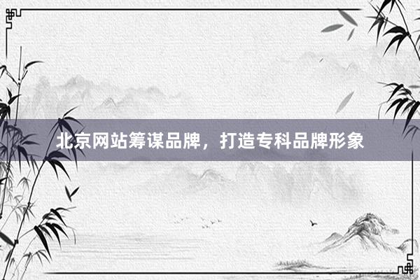 北京网站筹谋品牌，打造专科品牌形象